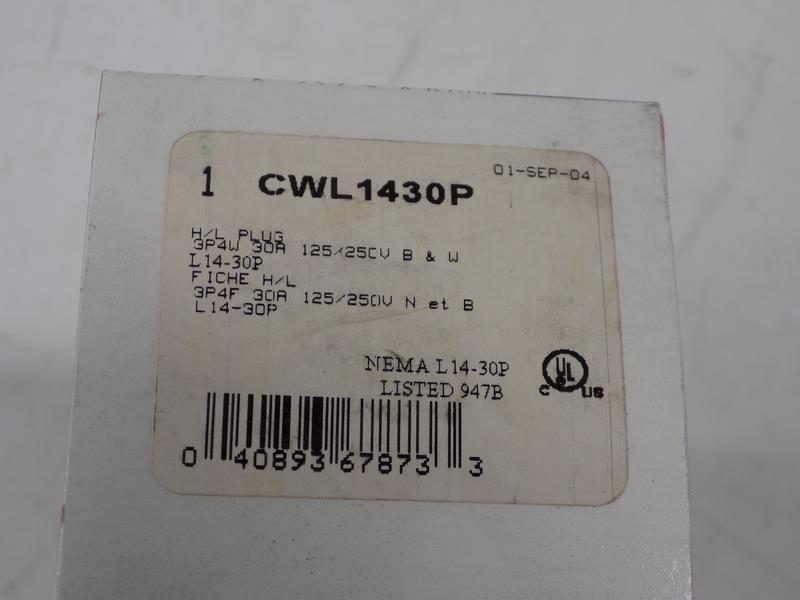 COOPER H//L PLUG CWL1430P NEMA L14-30P