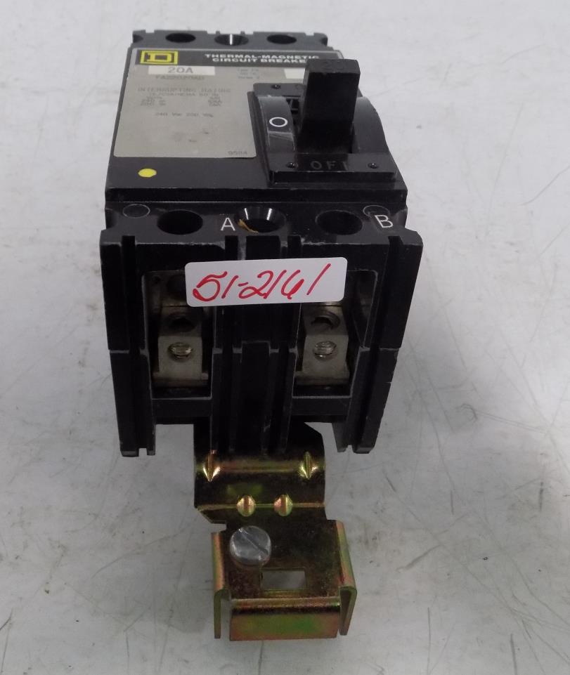 SQUARE D 20A 2 POLE CIRCUIT BREAKER FA22020AB eBay