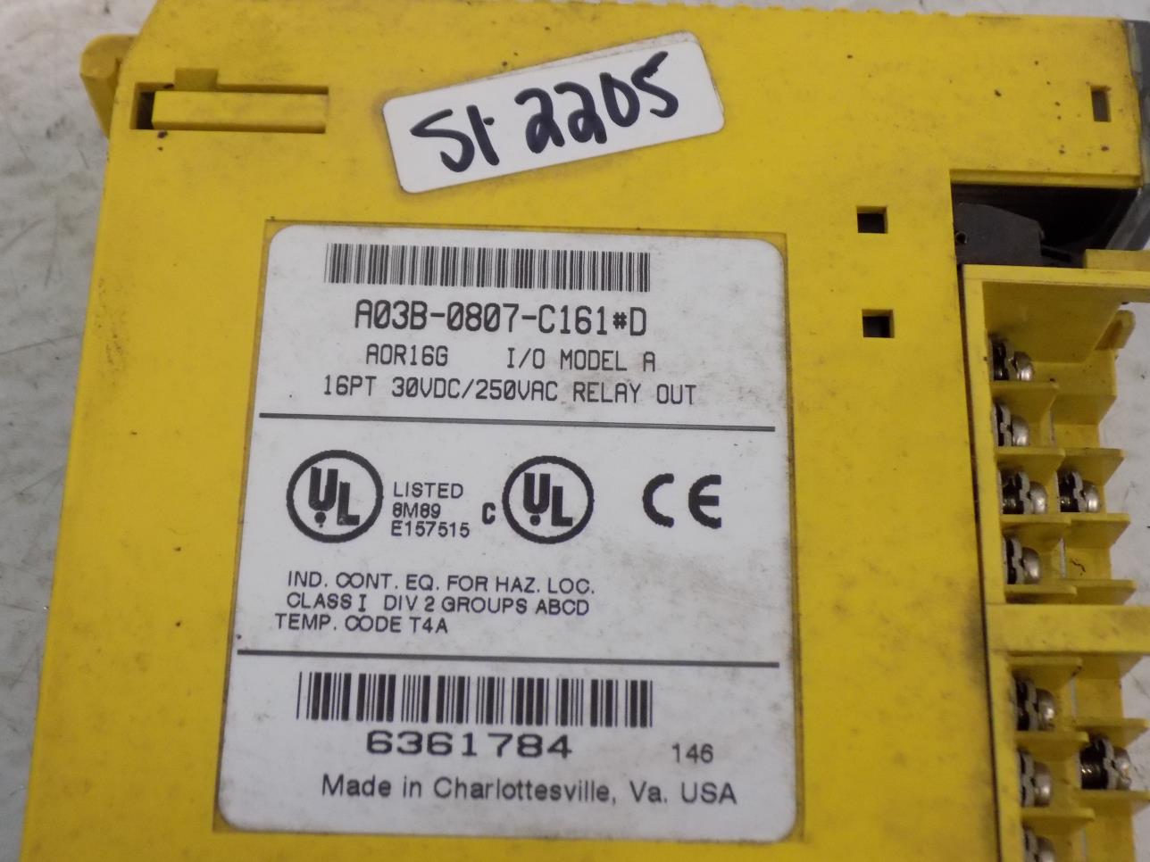 FANUC RELAY OUTPUT MODULE A03B0807C161*D eBay