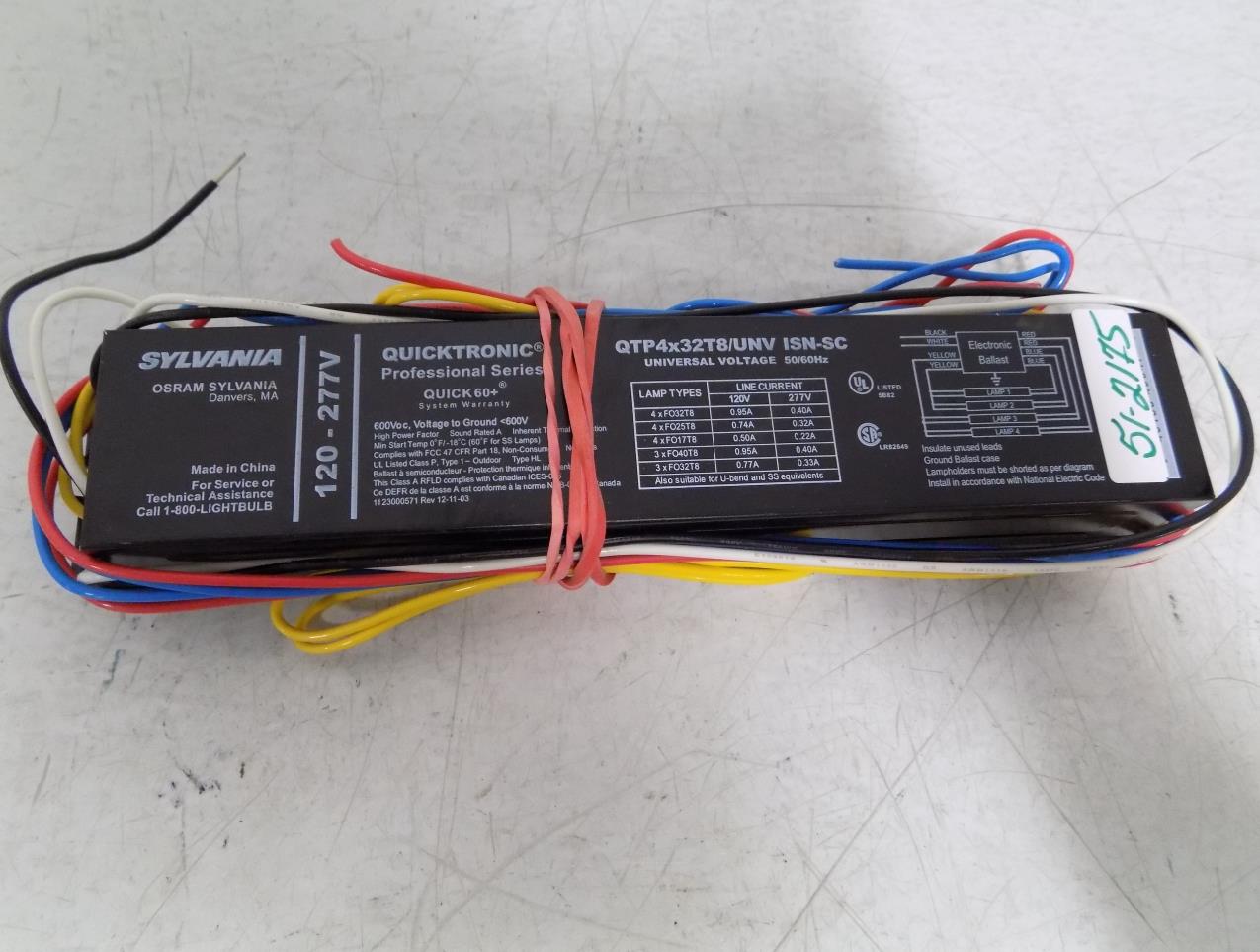 osram sylvania quicktronic instant start ballast qtp4x32t8 unv isn osram sylvania quicktronic instant start ballast qtp4x32t8 unv isn sc