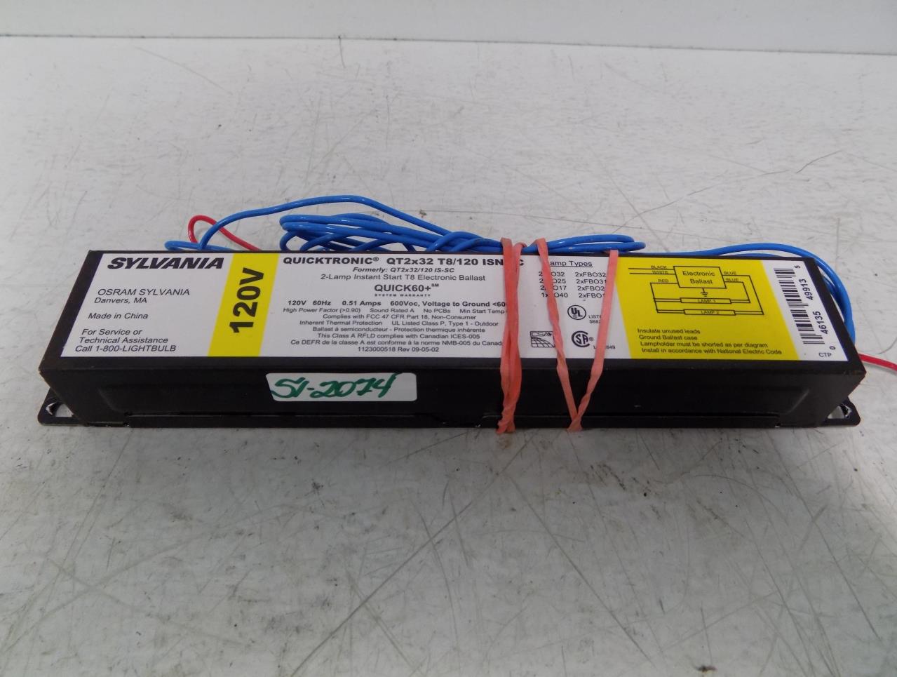 SYLVANIA QUICKTRONIC 2-LAMP INSTANT START BALLAST QT2x32 T8/120 ISN | eBay