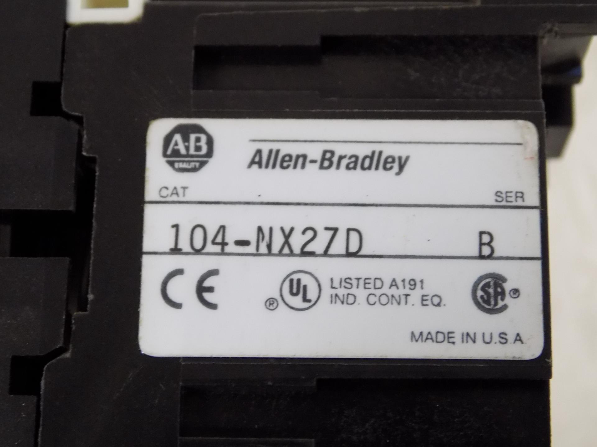ALLEN BRADLEY REVERSING CONTACTOR 104-NX27D SERIES B | eBay