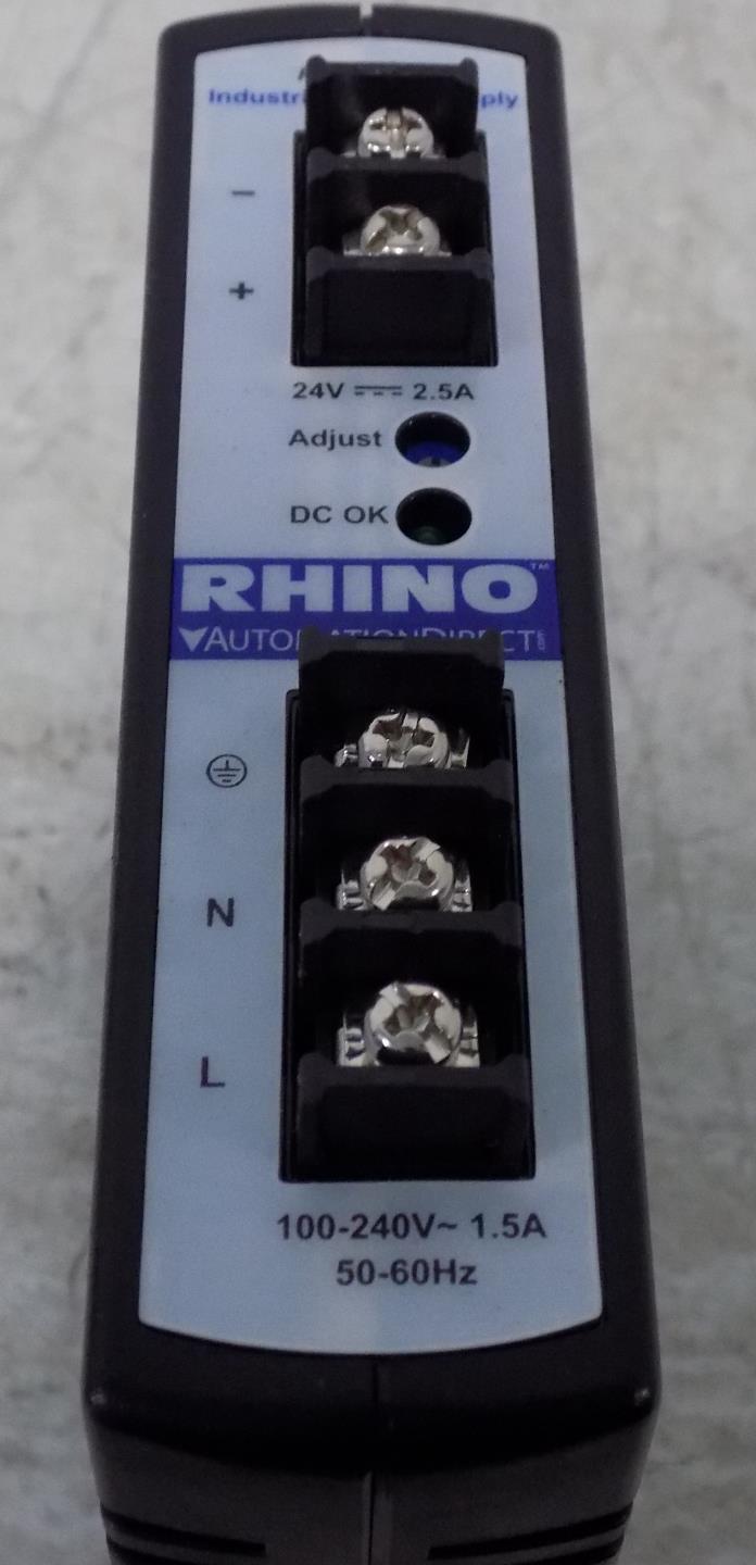 Automation Direct Rhino 100 240v 1 5a 50 60hz Power Supply Psb24 060 P Ebay