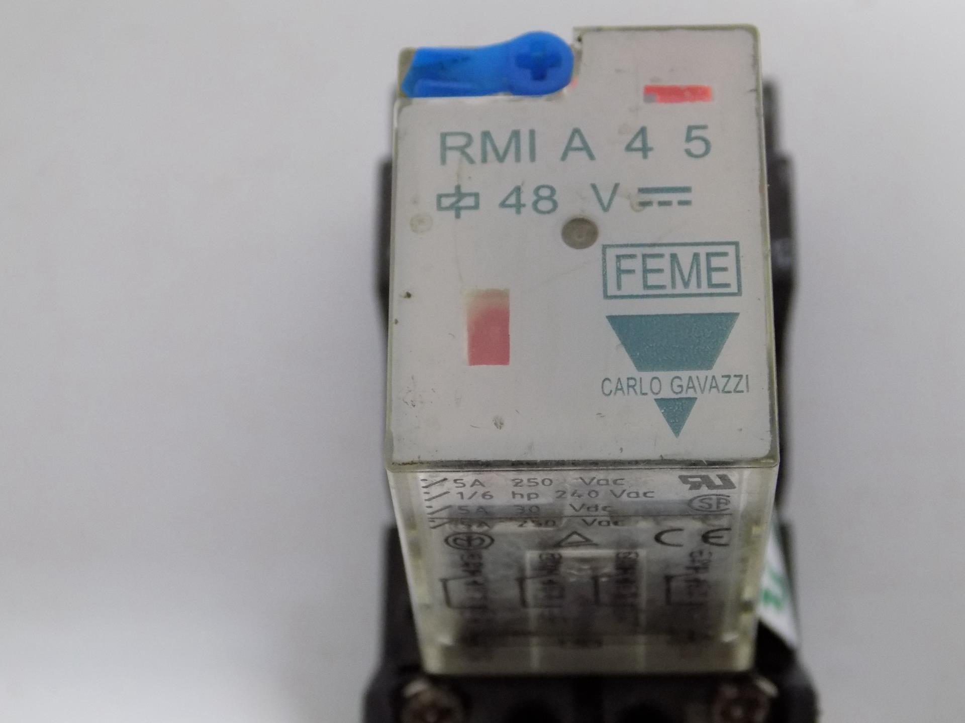CARLO GAVAZZI RELAY RMI A 4 5 W/SOCKET BASE ZDM 14 eBay