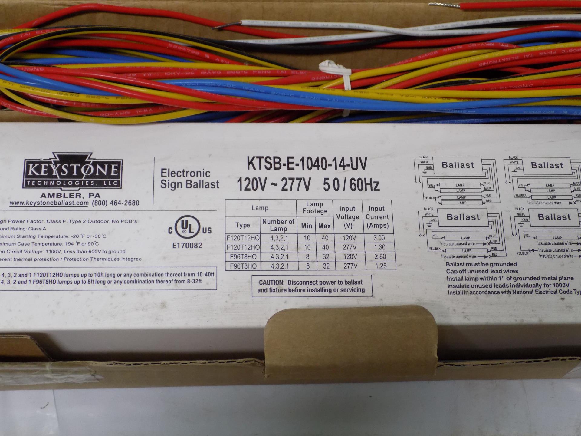 KEYSTONE 120277V ELECTRONIC SIGN BALLAST KTSBE104014UV NIB