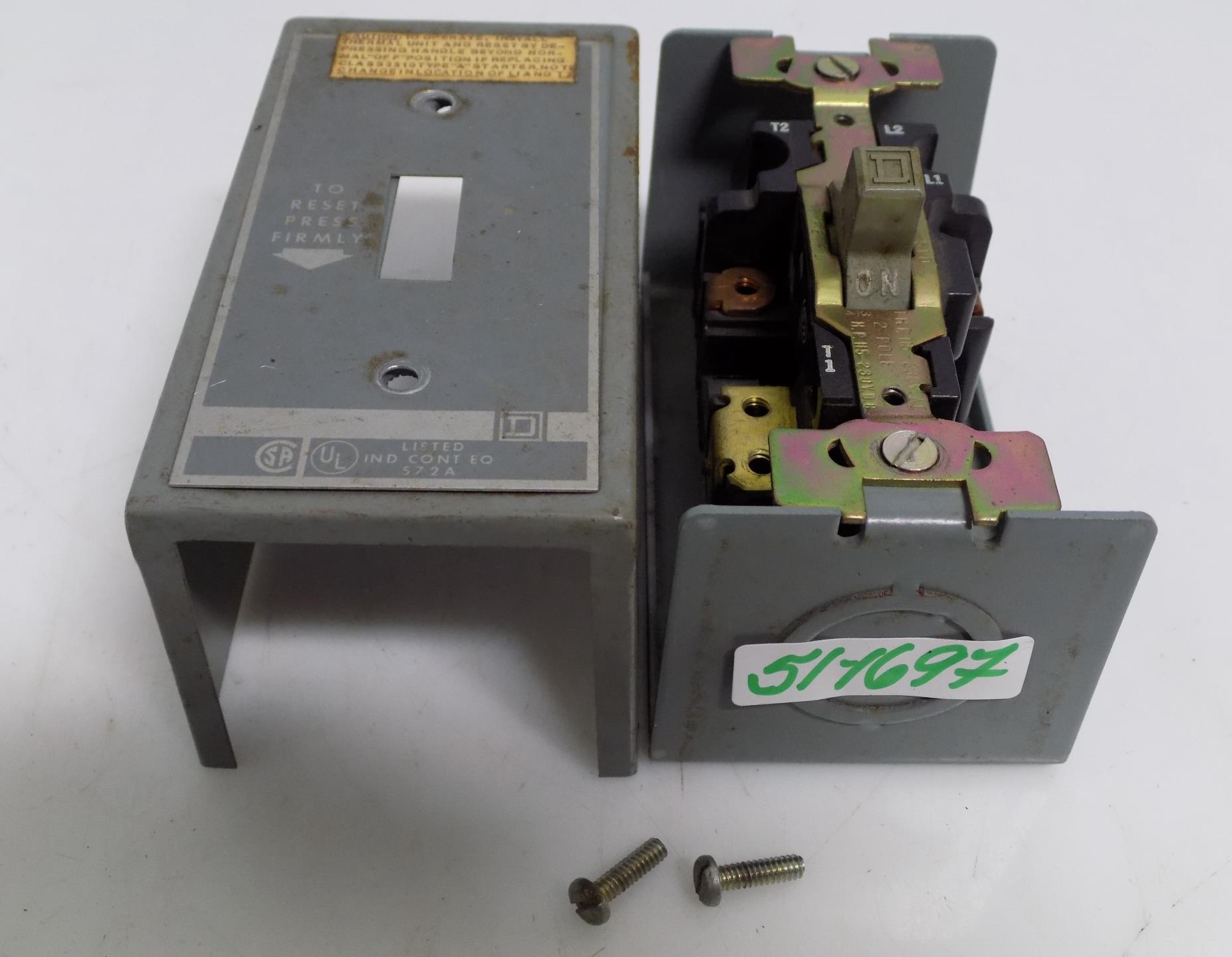 SQUARE D 2 POLE MOTOR STARTER SWITCH 2510 F01 eBay