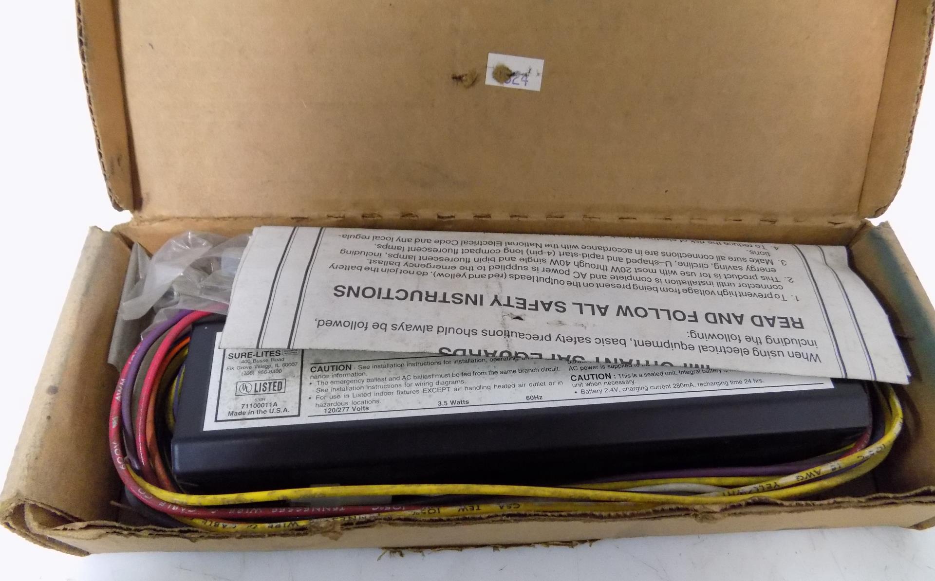 Details About Sure Lites 3 5w 277v 60hz Flourescent Emergency Ballast Fbp 1 40x Nib