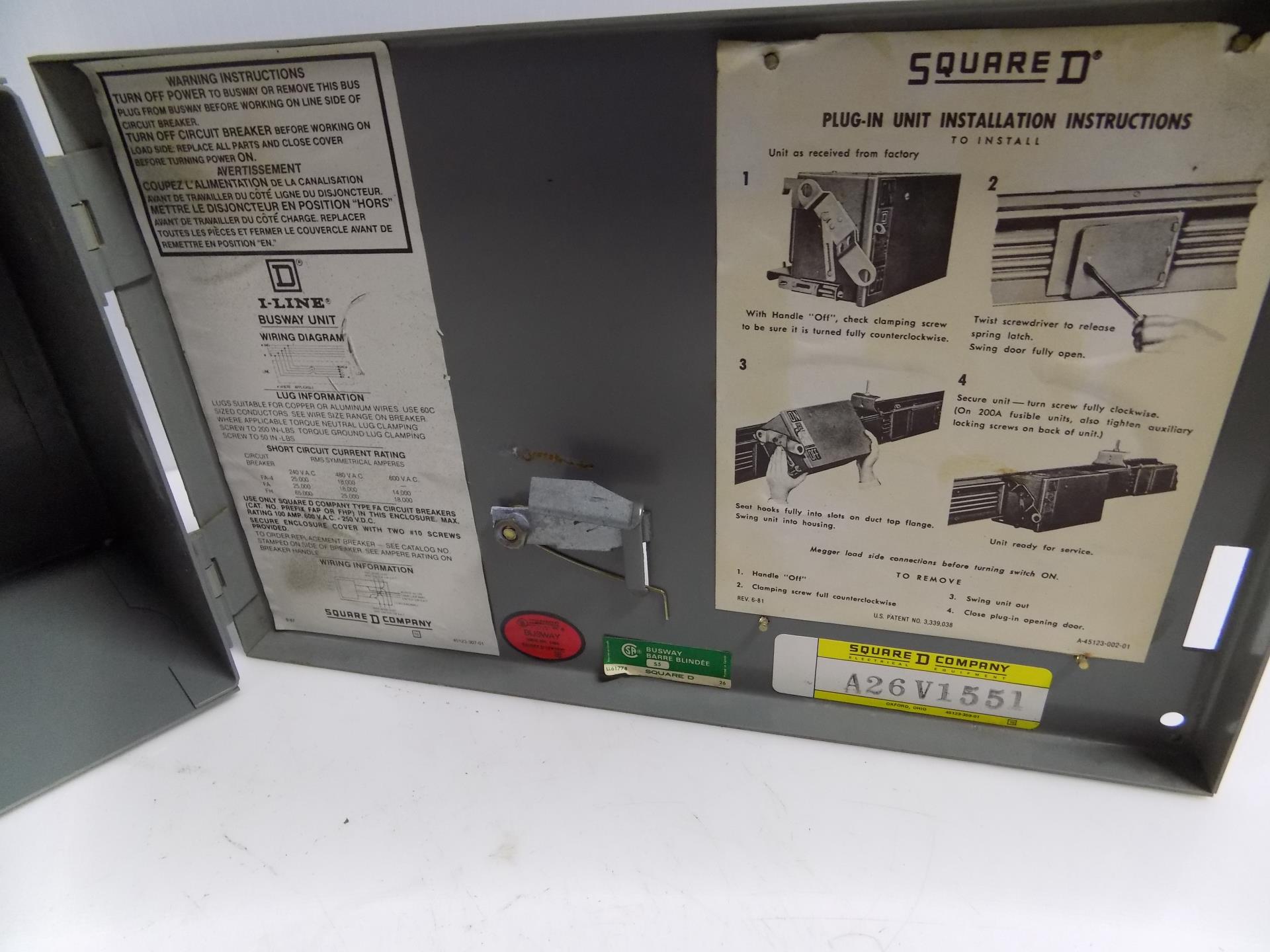 Square D 50amp 3 Phase I Line Busway Circuit Breaker Plug In Unit Pfa34050gn Ebay
