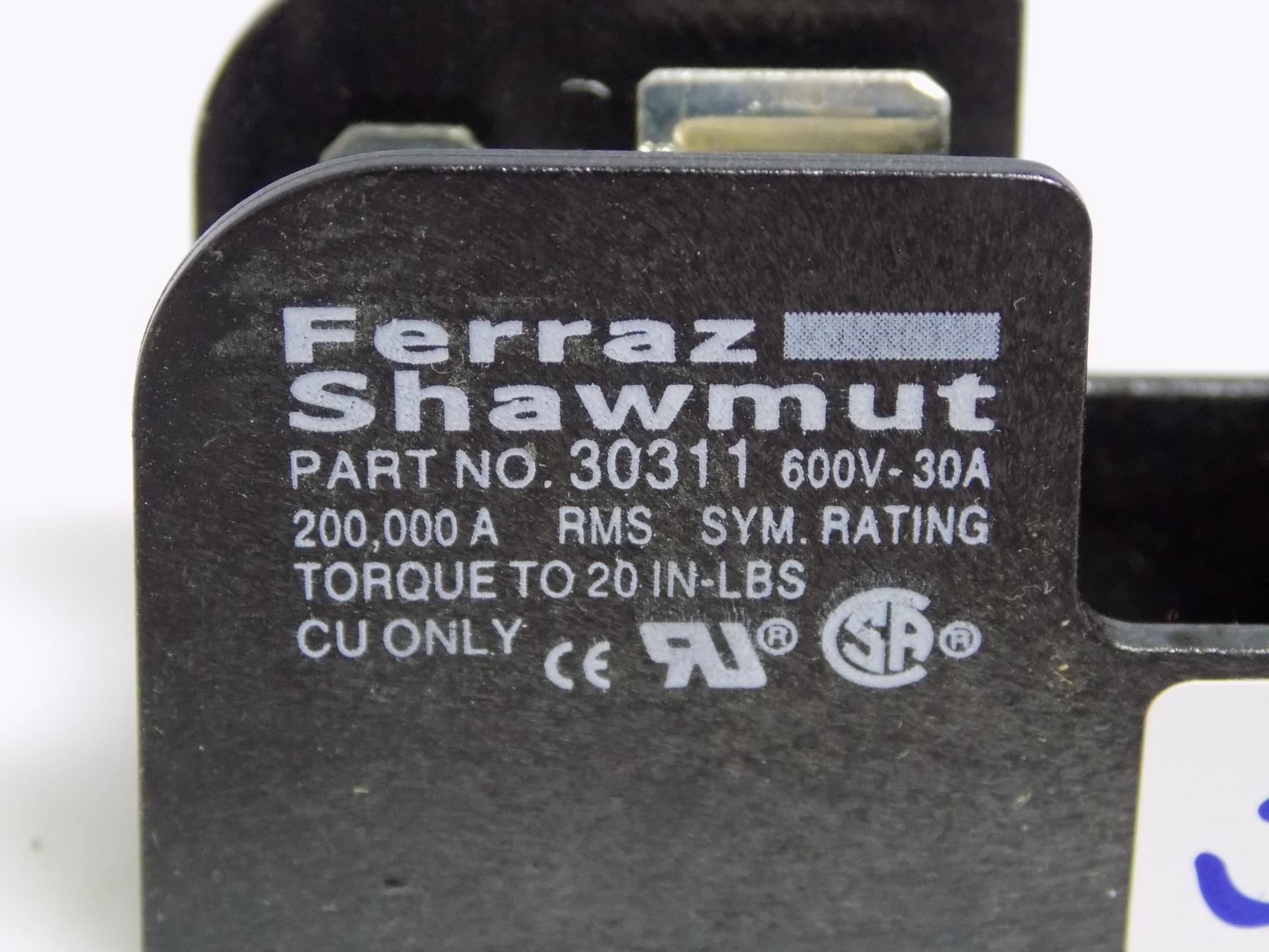FERRAZ SHAWMUT 30A 600V 1P FUSE BLOCK 30311 *LOT OF 2* eBay