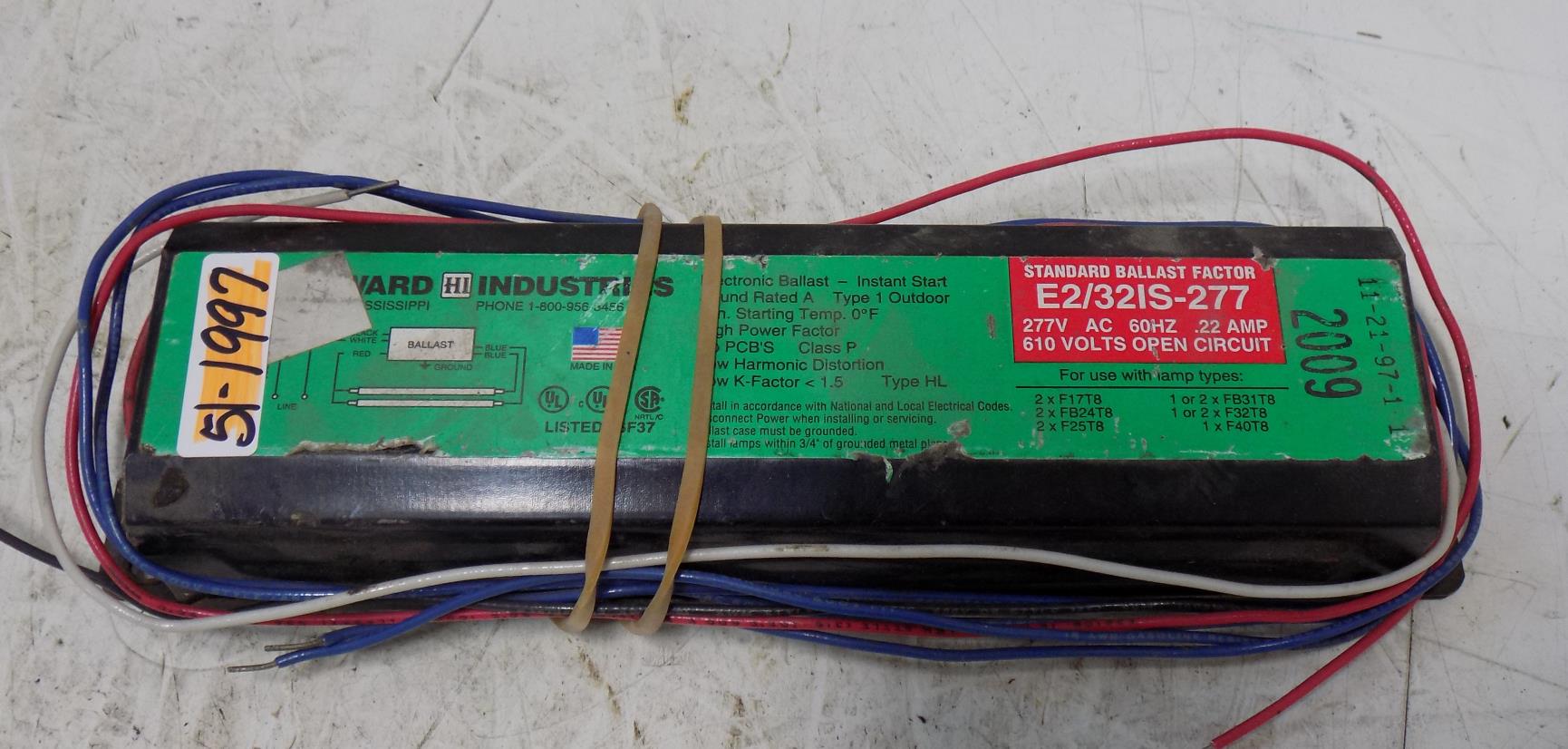 2 F32T8 Howard Industries E2//32IS-277 277-Volt Ballast for or FB24T8 Bulb 277V