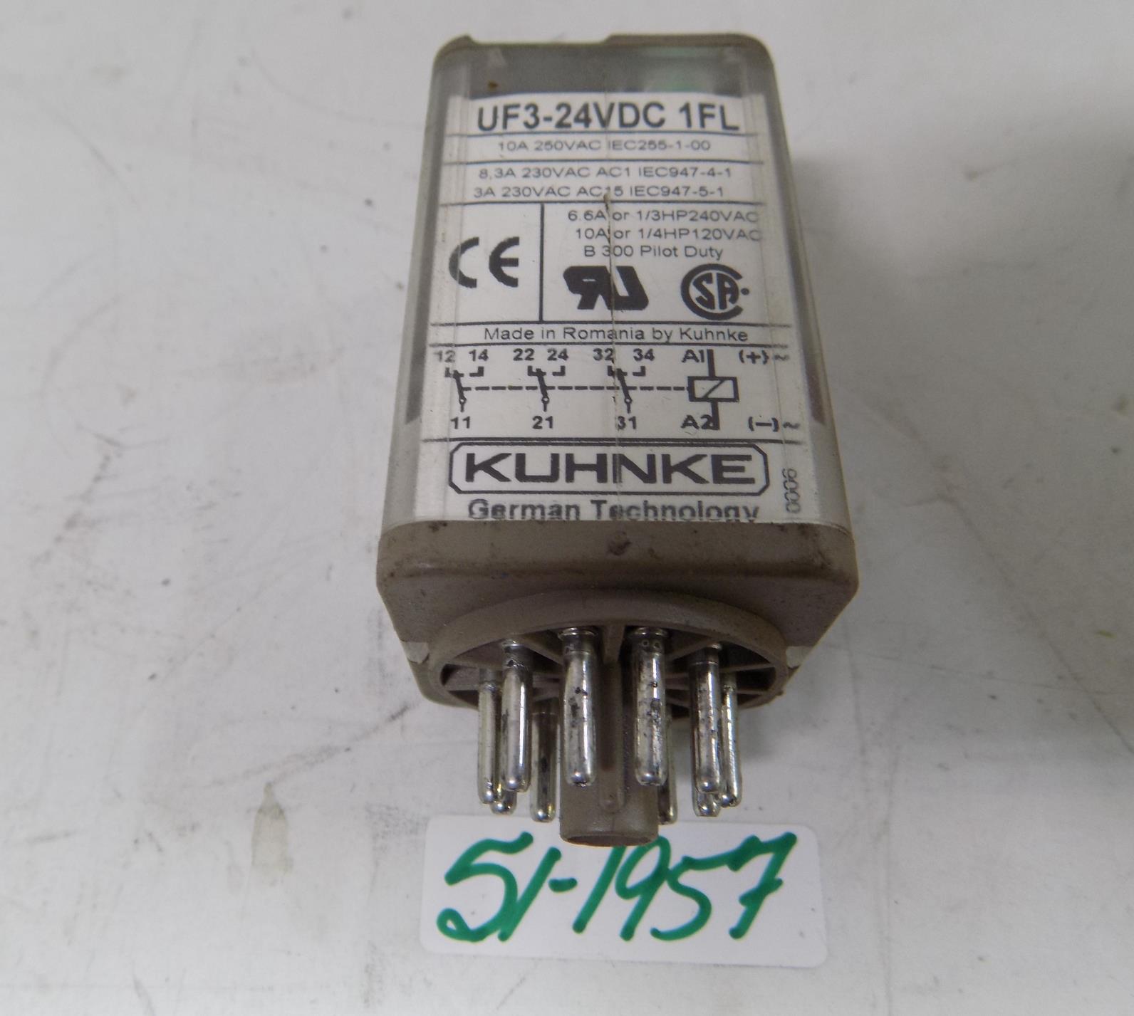 Lot of 2 Kuhnke UF3-220V Relay 11Pin 250VAC 6AMP