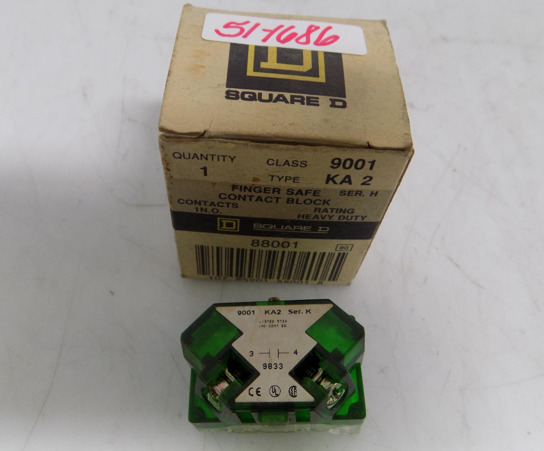 NIB SQ D CONTACT BLOCK CLASS KA-1 9001 TYPE