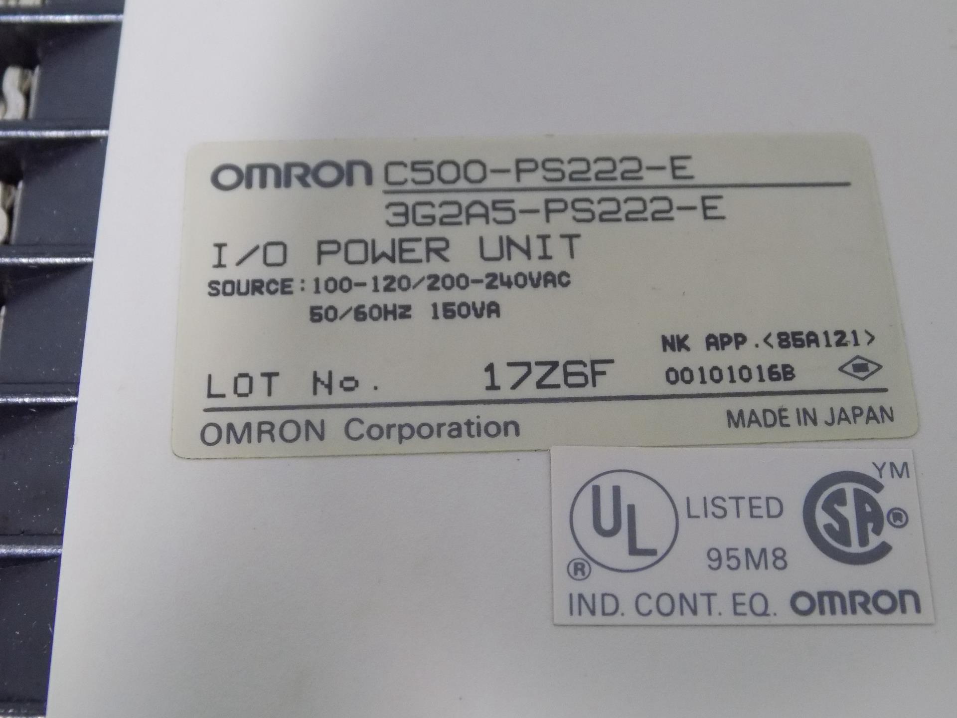 150VA Used // C500-PS222 OMRON 3G2A5-PS222 //// I//O POWER UNIT