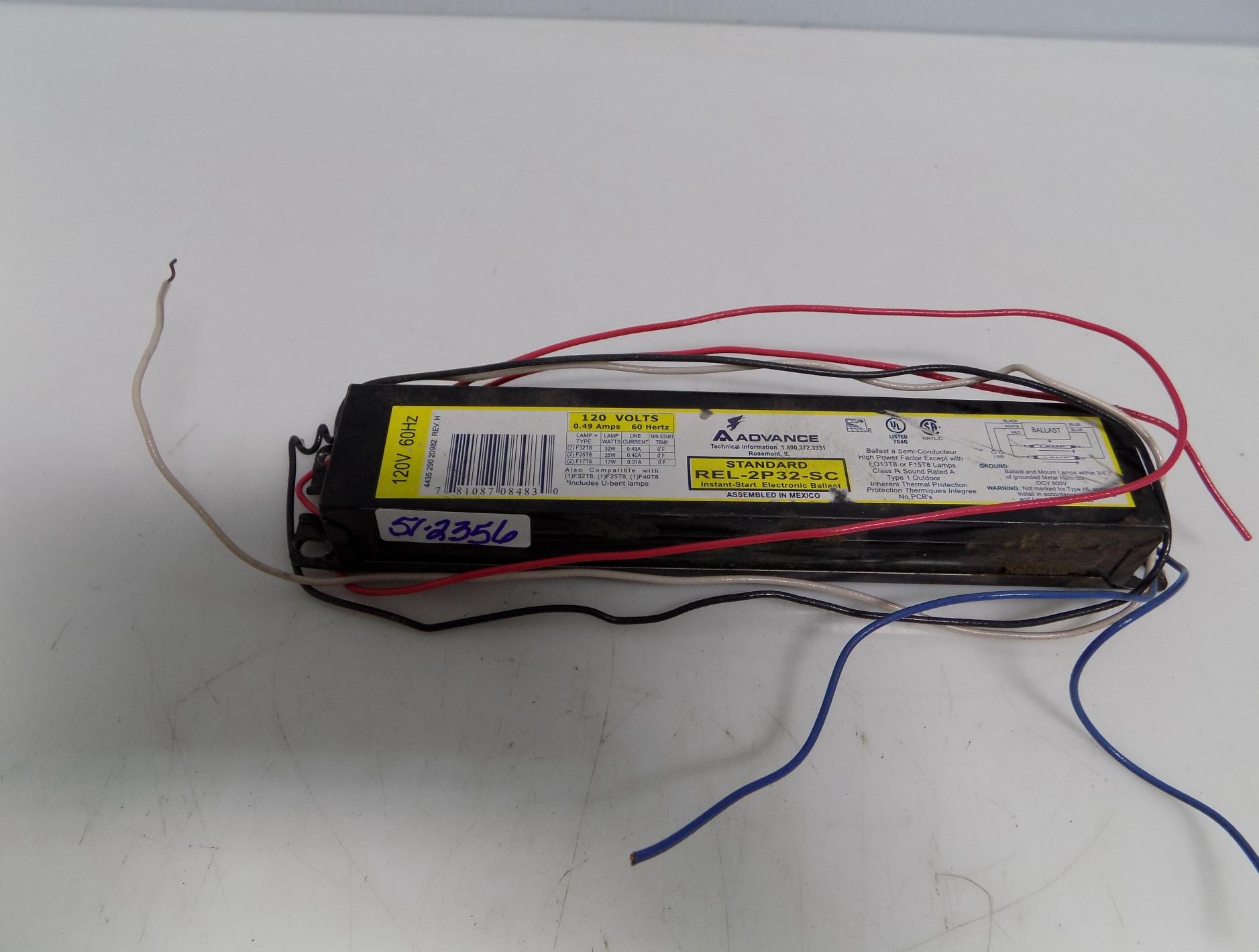Advance REL-2P32-SC 120V Instant Start Electronic Ballast New