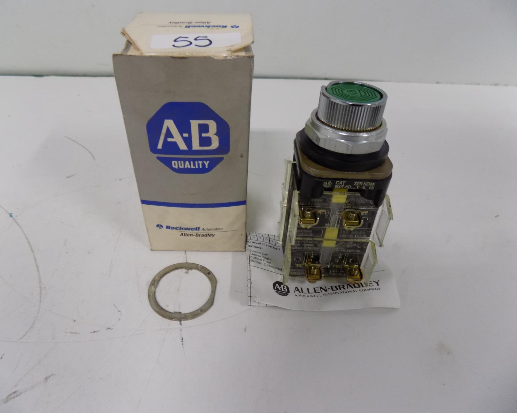 ALLEN BRADLEY GREEN PUSH BUTTON SELECTOR SWITCH 800TKD SERIES T NIB eBay