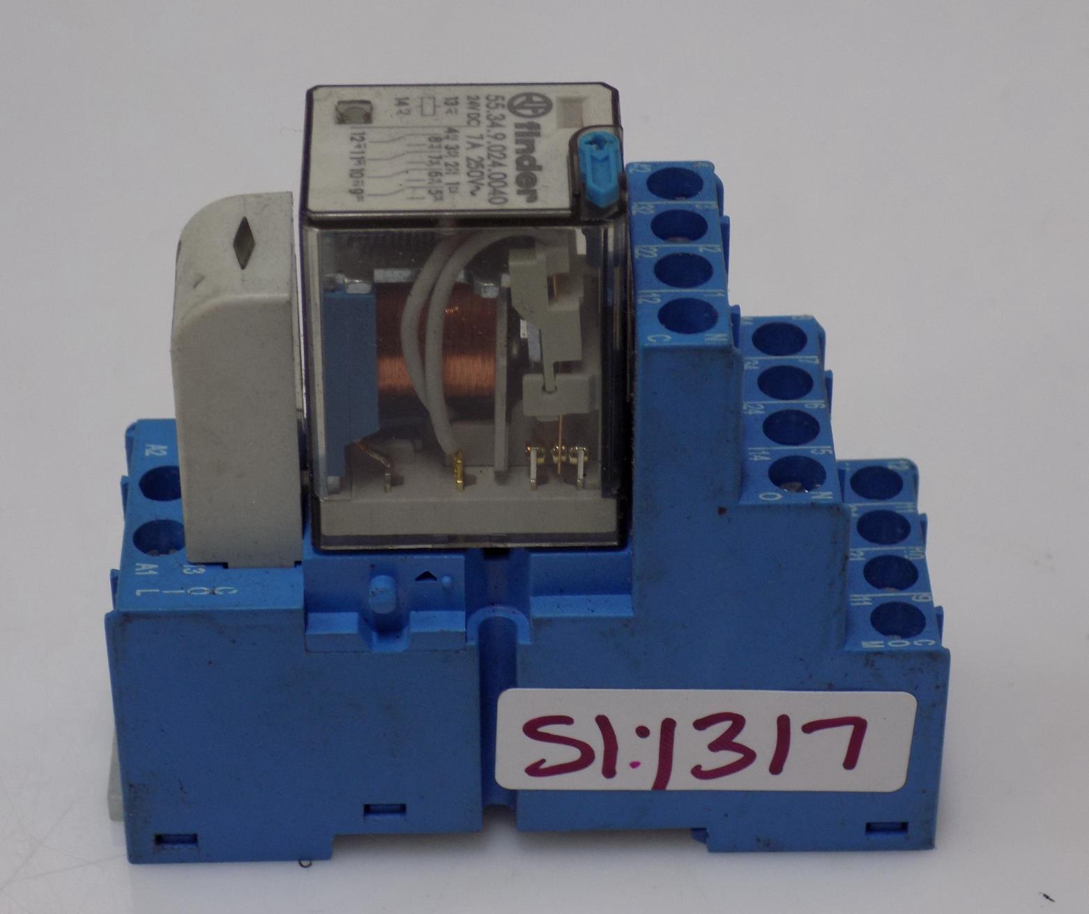 FINDER 7A 24VDC PLUG-IN RELAY 55.34.9.024.0040 W/ BASE TYPE 94.04 | eBay