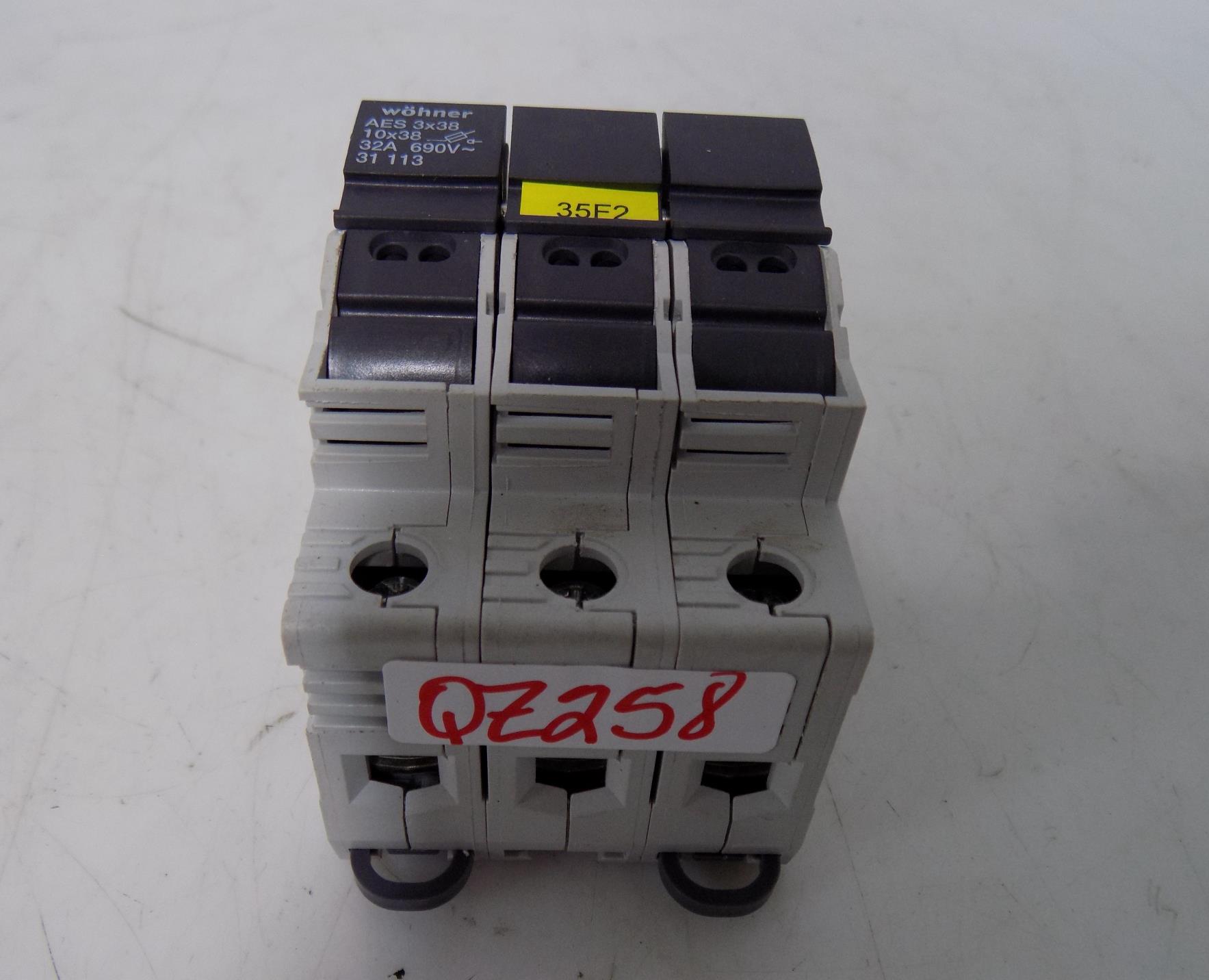 WOHNER 32AMP 600V 3 POLE FUSE HOLDER AES 3x38 eBay