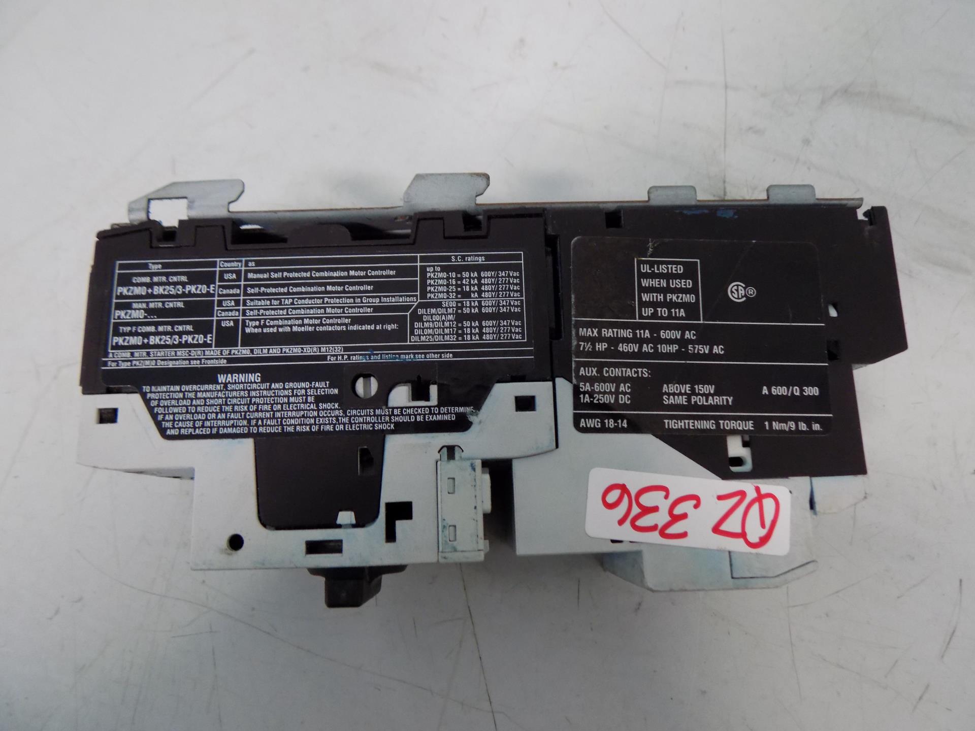 KLOCKNER-MOELLER SE00-11-PKZ0 MANUAL MOTOR STARTER W/SE00 | eBay