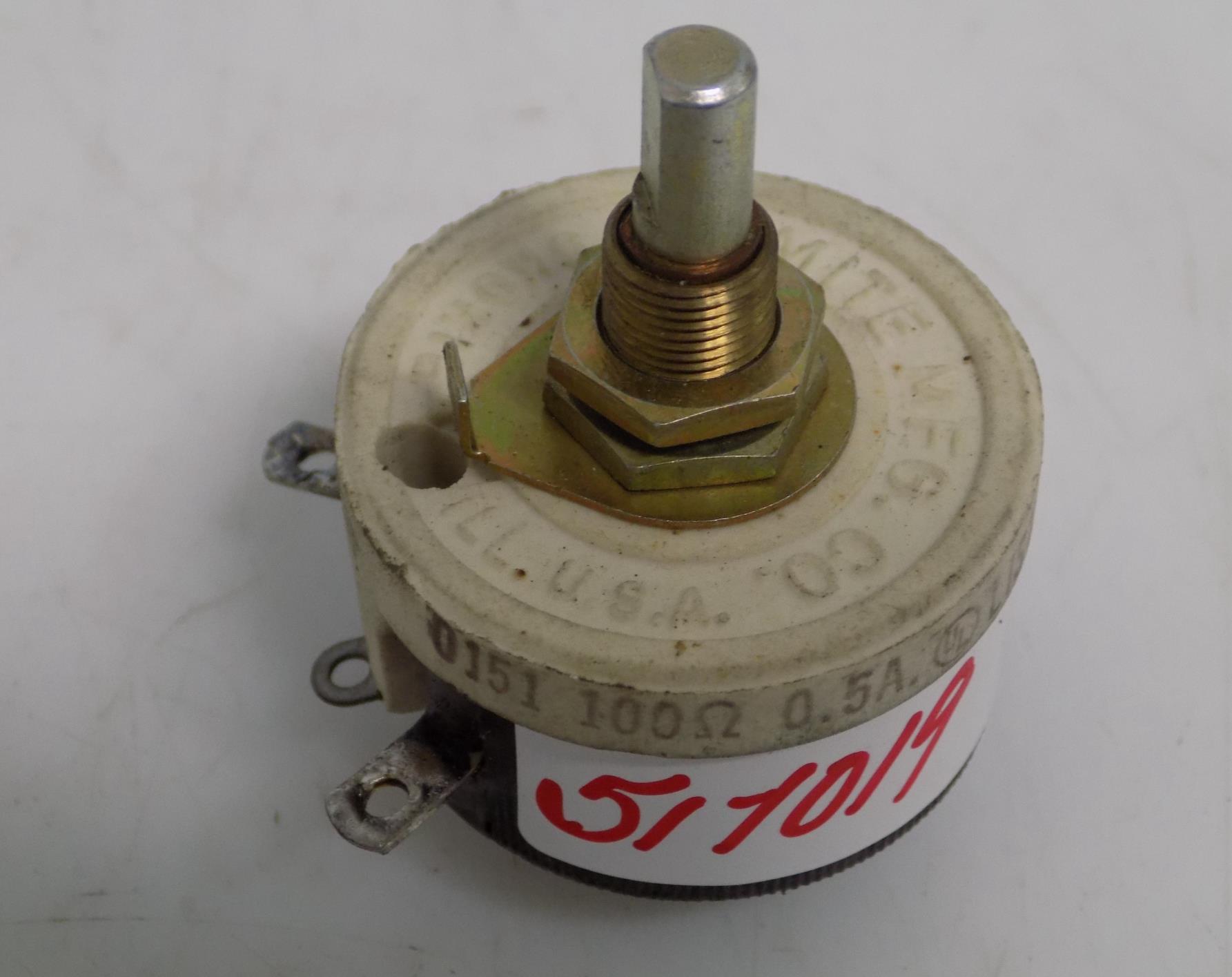 OHMITE MFG 100 ohm 0.5AMP RHEOSTAT 214L | eBay