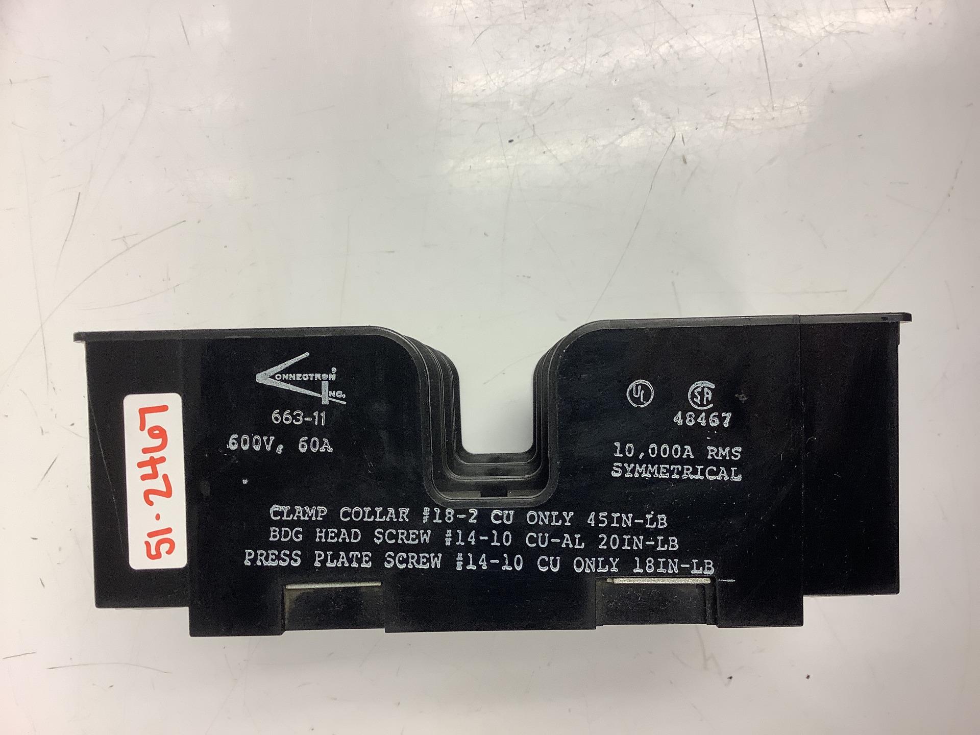 CONNECTRON 263-11 Fuse Holder 3POLE 250V 60A Type FB 