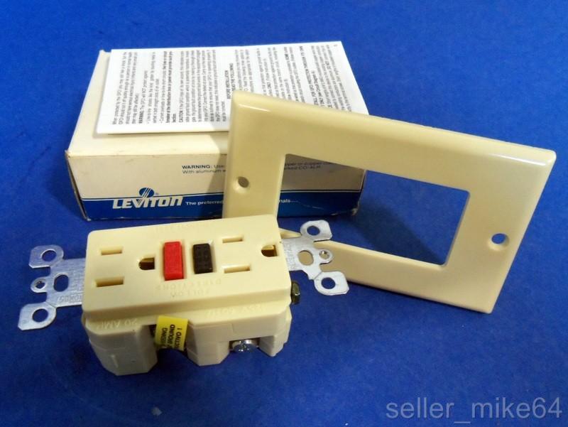 LEVITON IVORY GROUND FAULT CIRCUIT INTERRUPTER, 15A125V RECEPTACLE