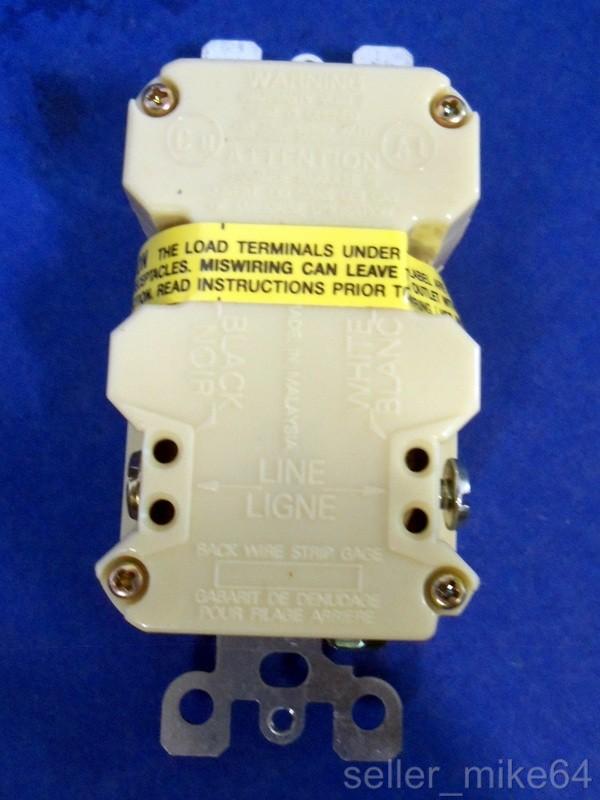 LEVITON IVORY GROUND FAULT CIRCUIT INTERRUPTER, 15A125V RECEPTACLE