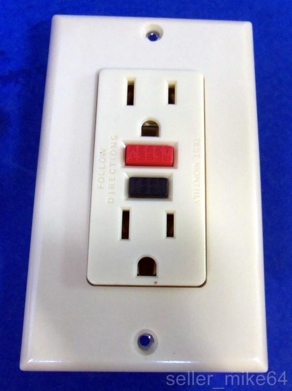 LEVITON IVORY GROUND FAULT CIRCUIT INTERRUPTER, 15A125V RECEPTACLE 6599I *PZF* eBay