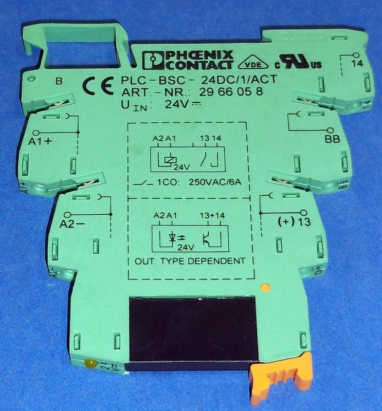 PHOENIX CONTACT 24V TERMINAL BLOCK PLCBSC24DC/1/ACT WITH RELAY eBay