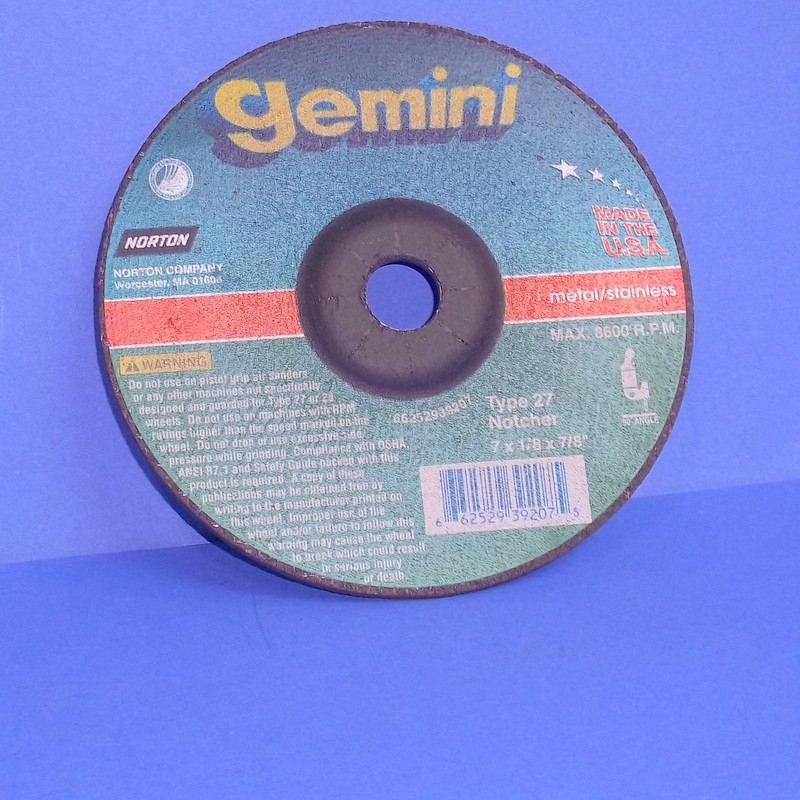 NORTON 7" X 1/8" X 7/8" 8600RPM GEMINI GRINDING DISC 66252939207 LOT OF