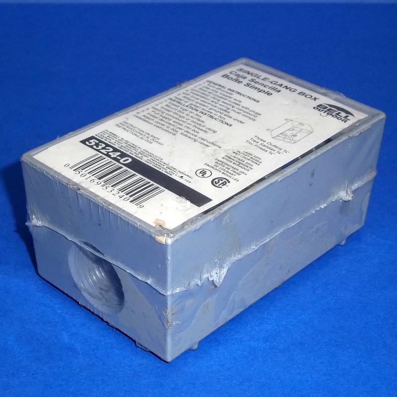 Hubbell-Bell 5324-0 Single Gang 3-3//4-Inch Outlets Weatherproof Box New Sealed