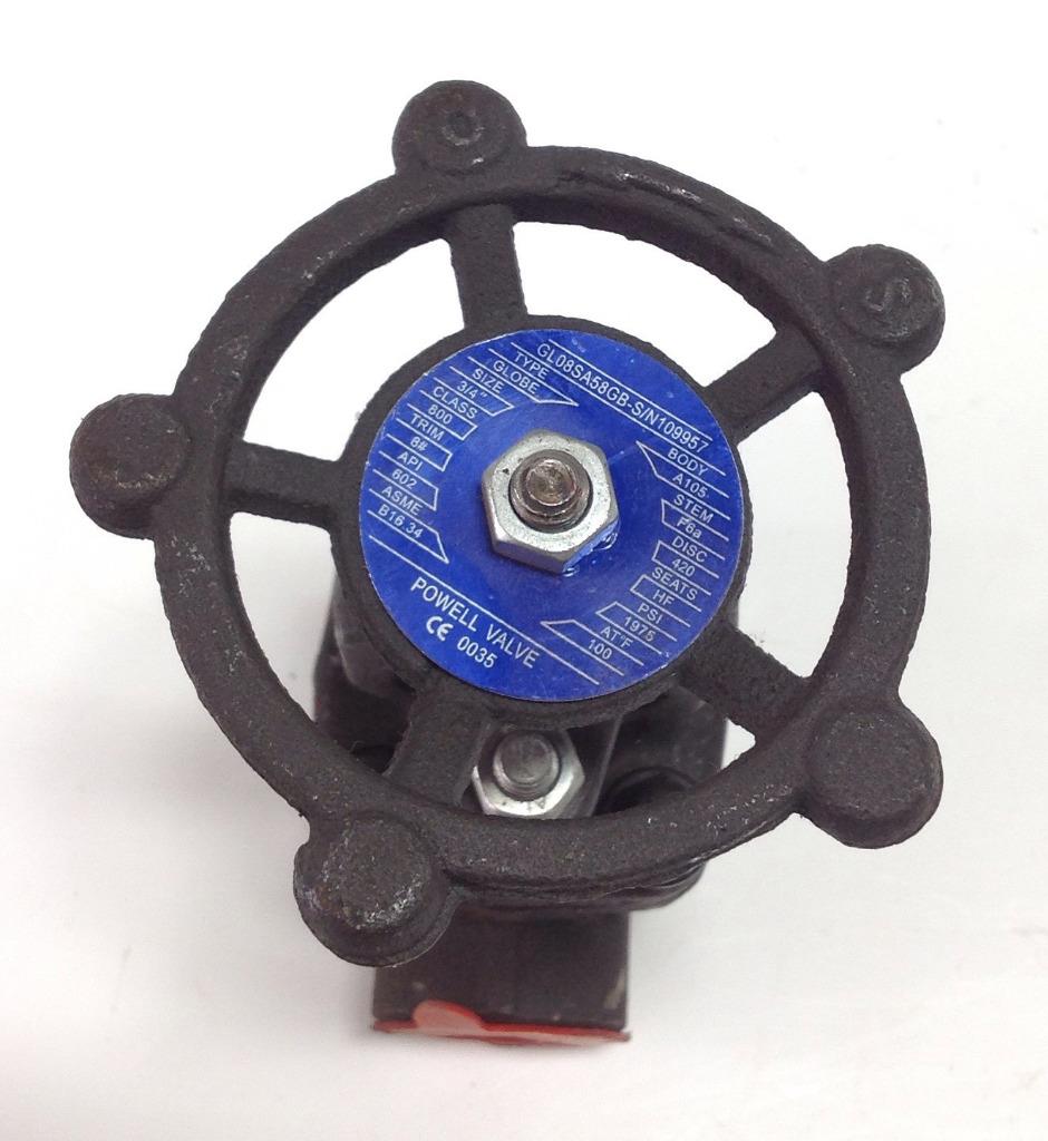 POWELL VALVE 3/4" 1975PSI100°F GLOBE VALVE GL08SA58GB eBay