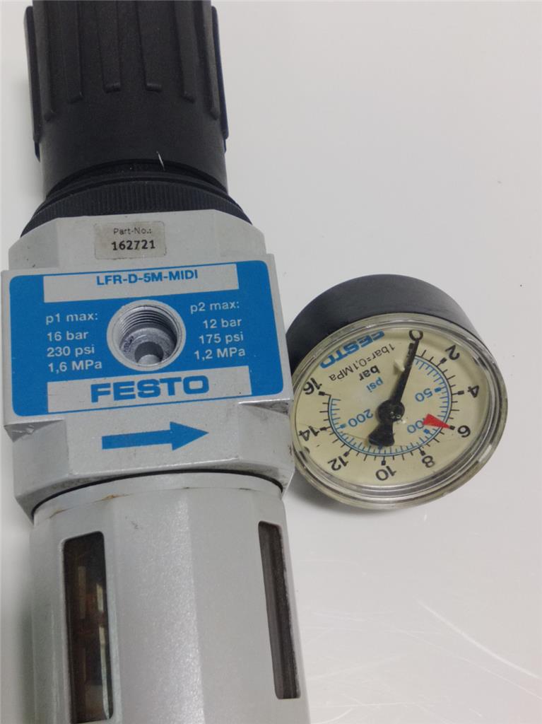 FESTO PNEUMATIC FILTER REGULATOR & BAR GAUGE LFRD5MMIDI eBay