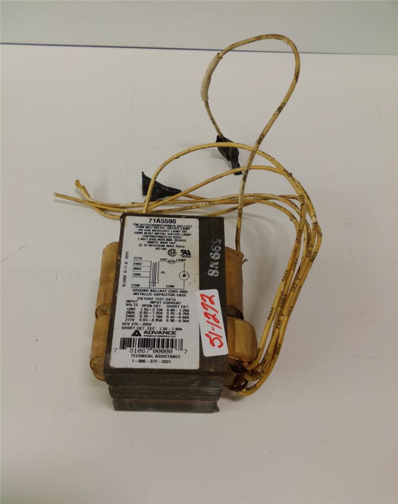 ADVANCE TRANSFORMER BALLAST 71A5590 eBay