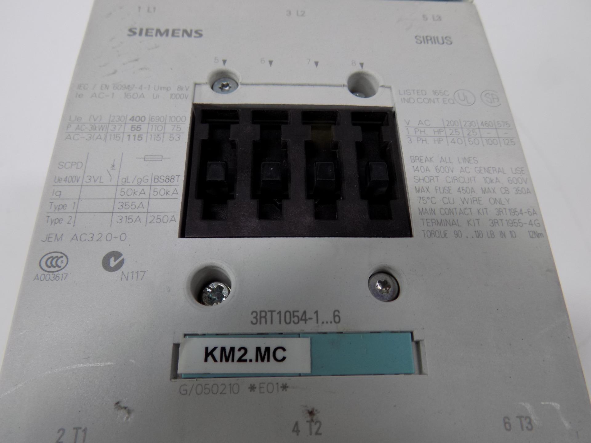 SIEMENS CONTACTOR 220-240VAC 3RT1054-1AP36