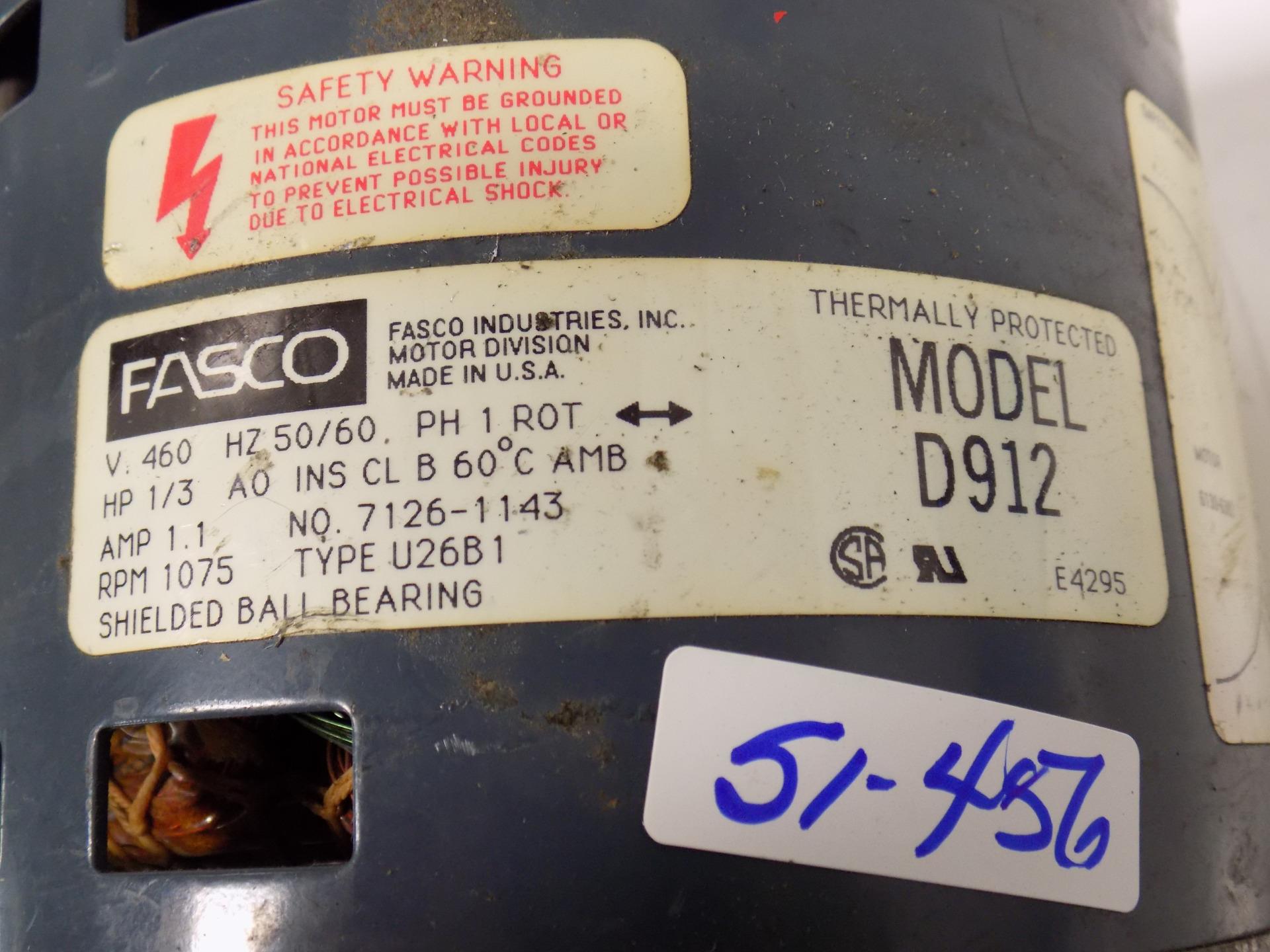 Fasco 1 3hp 1075rpm 460v 1ph Type U26b1 Blower Motor Model D912 Ebay