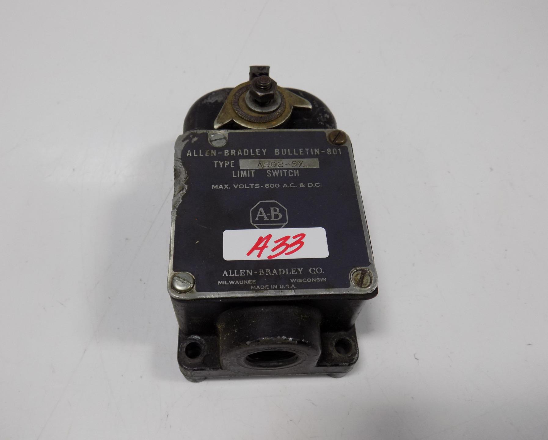 ALLEN BRADLEY LIMIT SWITCH W/LEVER ARM ASC25X eBay
