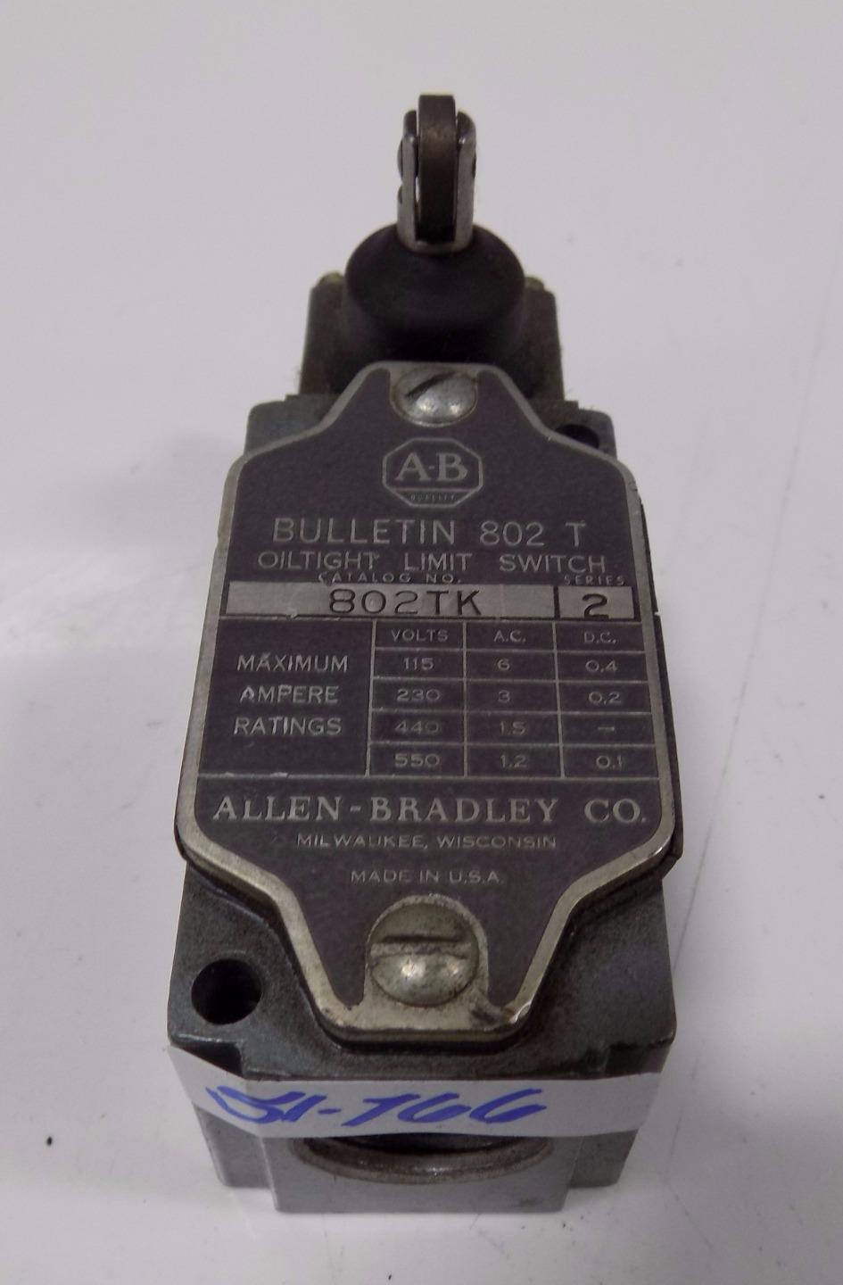 allen bradley 802t catalog on Allen Bradley Oiltight Limit Switch 802tk Series 2 Ebay