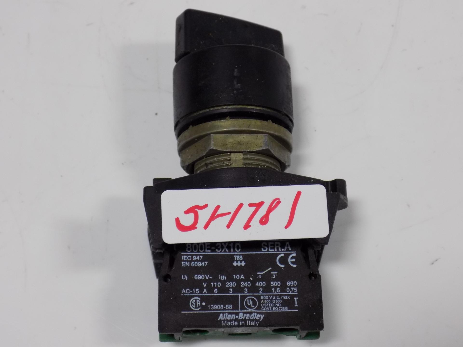 ALLEN BRADLEY SELECTOR SWITCH 10A CONTACT BLOCK 800E3X10 SER. A eBay