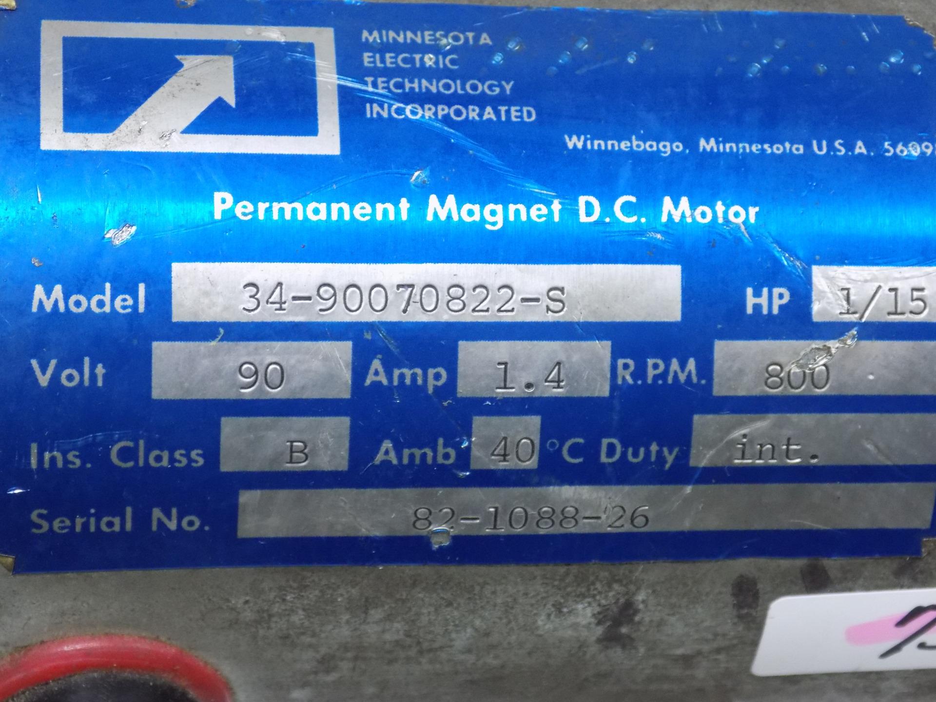 MINNESOTA ELECTRIC 1.4A 800RPM 1//15HP PERMANENT MAGNET DC MOTOR 34-90070822-S