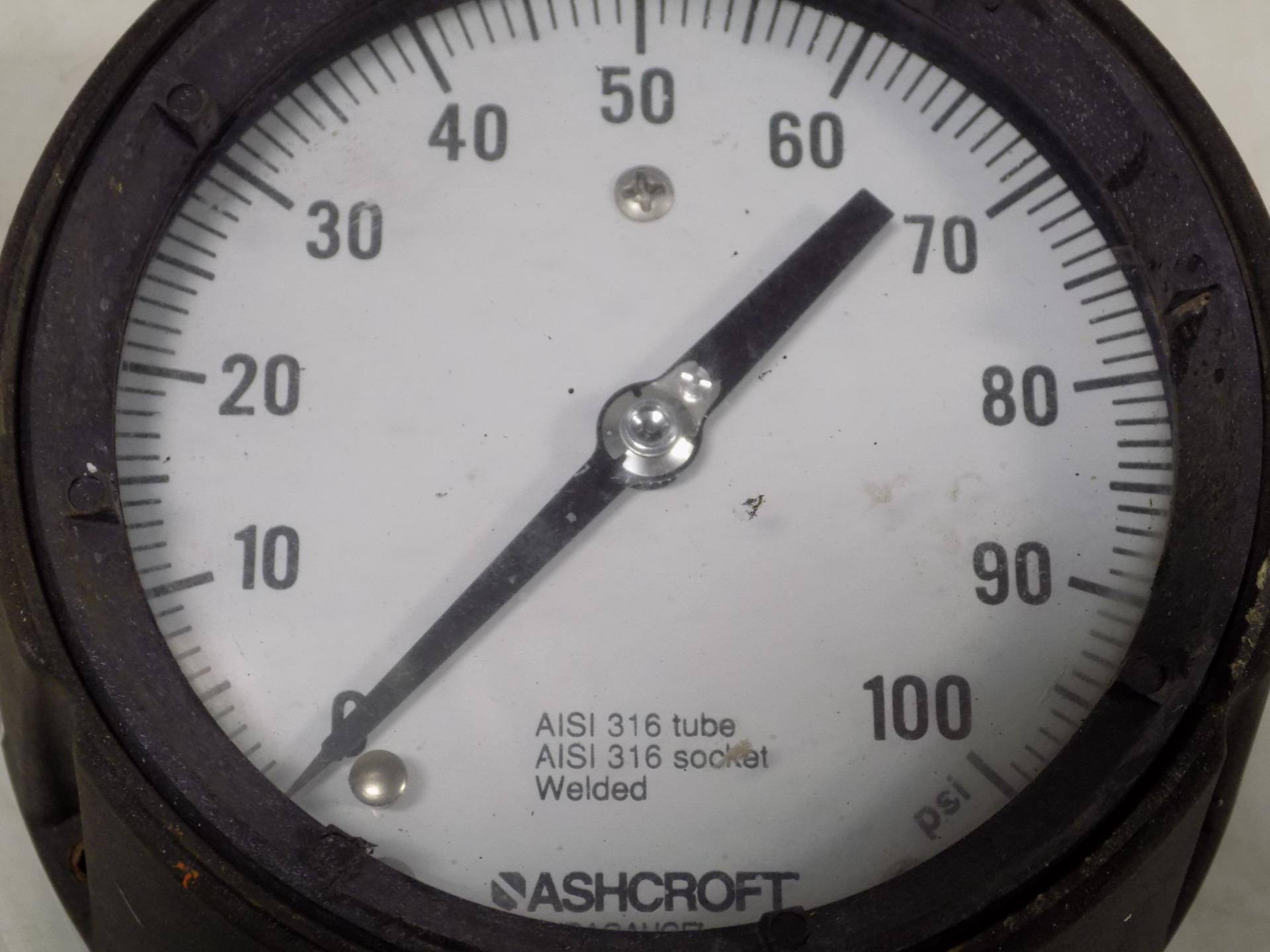 ASHCROFT DIAPHRAGM SEAL C1215 W/0100 WELDED TUBE&SOCKET PRESSURE GAUGE