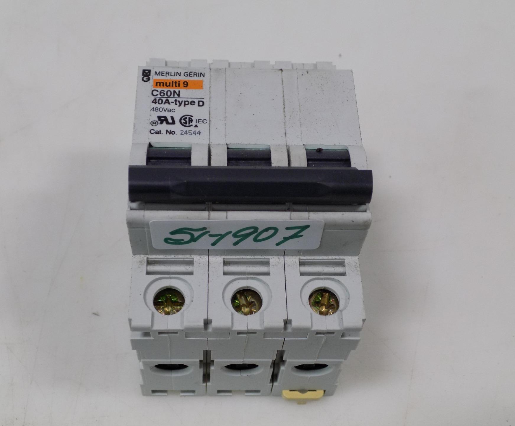 Merlin Gerin C60n 3 Pole 40amp Type D Circuit Breaker 24544 Ebay