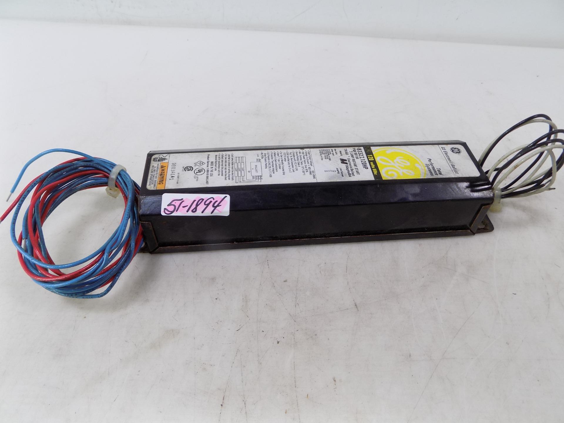 GENERAL ELECTRIC 120V 3 LAMP ELECTRONIC BALLAST B332I20HP eBay