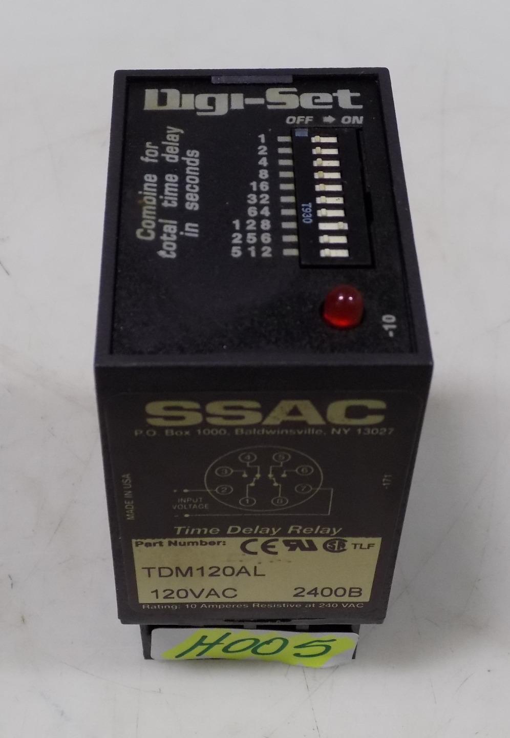 SSAC DIGISET 120VAC TIME DELAY RELAY TDM120AL *WKS* eBay