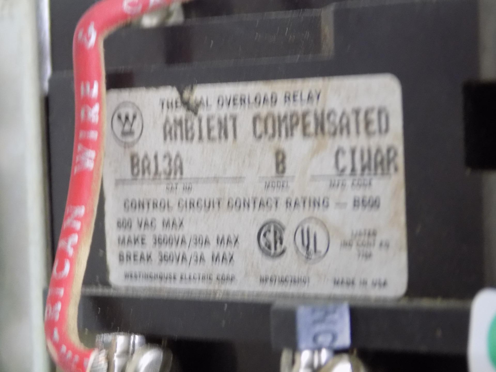 WESTINGHOUSE A200M1CAC MOTOR STARTER MODEL J W//BA13A THERMAL OVERLOAD RELAY