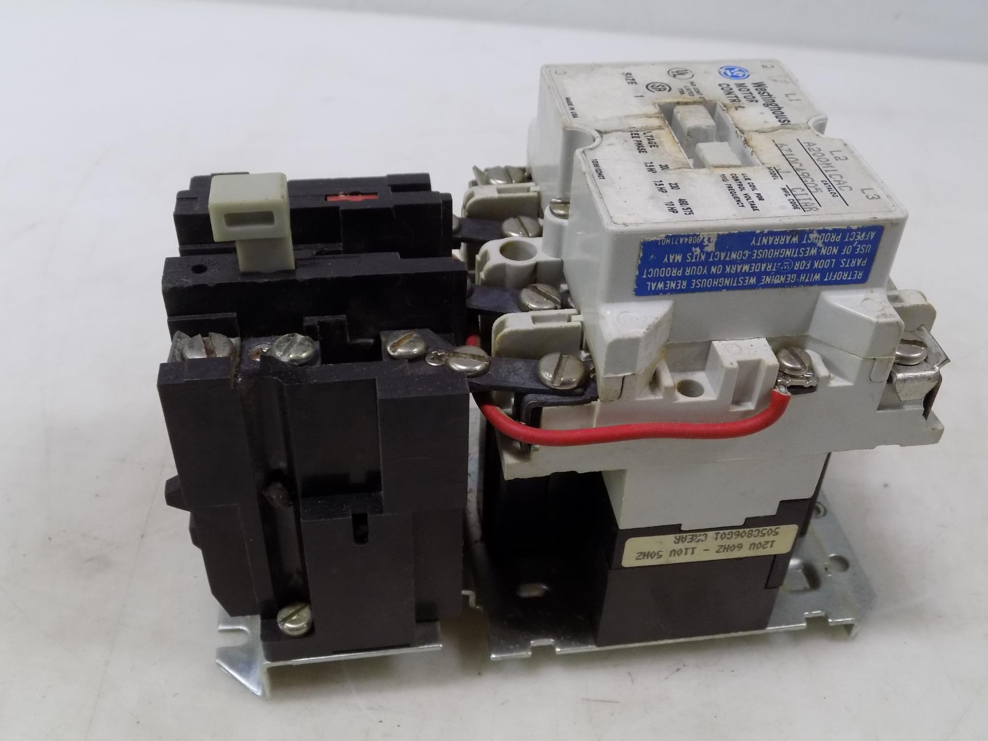 WESTINGHOUSE A200M1CAC MOTOR STARTER MODEL J W/BA13A THERMAL OVERLOAD