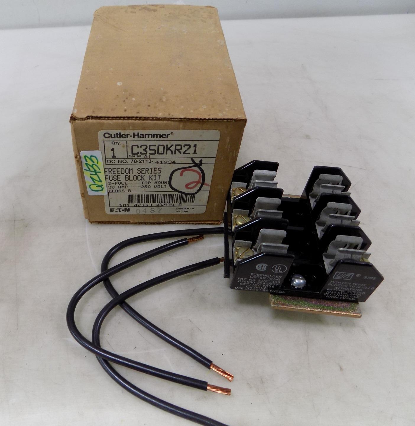 CUTLER HAMMER 30A 250V 3 POLE Freedom Series FUSE BLOCK KIT C350KR21 SERIES A1