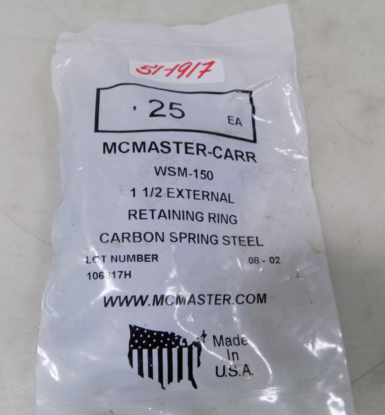 MCMASTERCARR 11/2" EXTERNAL RETAINING RING WSM150 NIB eBay