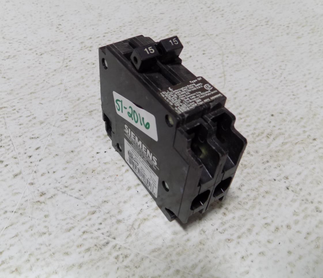SIEMENS 15AMP 2POLE TYPE QT CIRCUIT BREAKER 783643148246 eBay