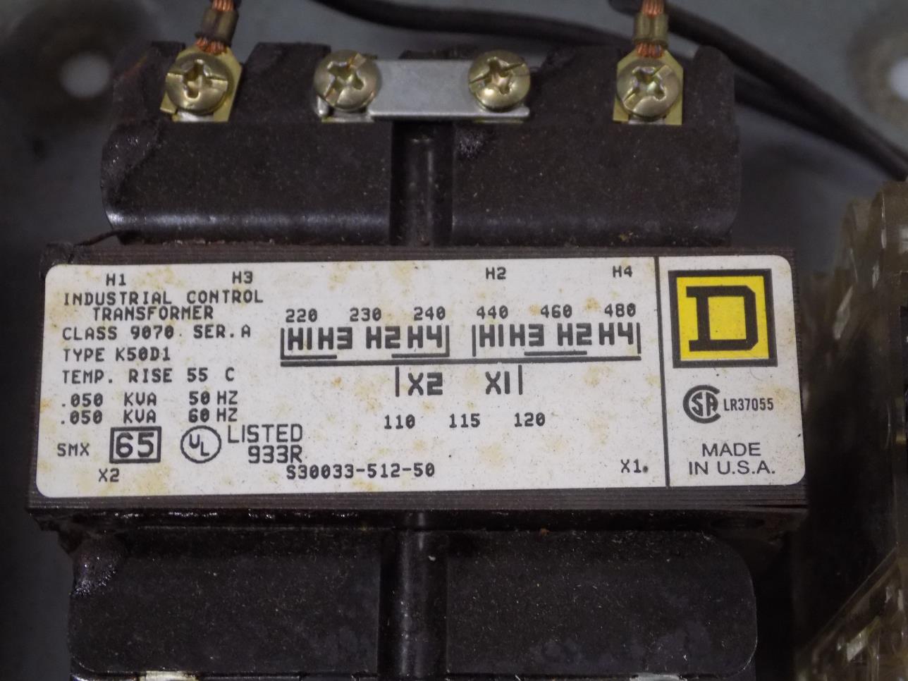 Square D Overload Relay Thermal Unit Chart