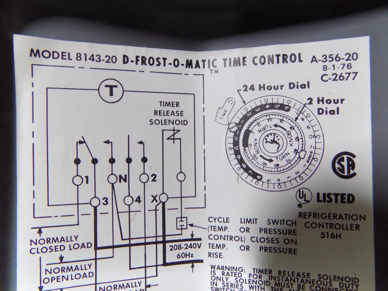 Defrost O Matic Time Control Minimum Repair